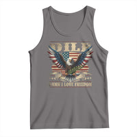 Funny 4th Of July DILF Damn I Love Freedom Tank Top Bald Eagle American Flag - Wonder Print Shop