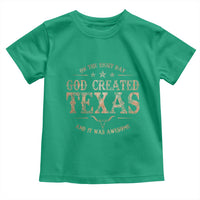 Funny On The Eight Day God Created Texas And It Was Awesome Toddler T Shirt American Texan - Wonder Print Shop