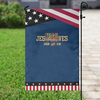 Funny Jesus Saves USA John 3 16 Garden Flag Christian 4th Of July Bible Verse