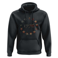 13 Star Flag Betsy Ross Distressed American Flag 1776 USA Hoodie 4th Of July - Wonder Print Shop