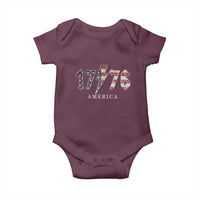 Patriotic 4th Of July 1776 America Classic Rock Baby Onesie Vintage American Flag