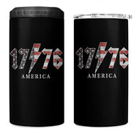 Patriotic 4th Of July 1776 America Classic Rock 4 in 1 Can Cooler Tumbler Vintage American Flag