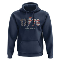 Patriotic 4th Of July 1776 America Classic Rock Hoodie Vintage American Flag