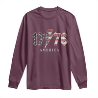 Patriotic 4th Of July 1776 America Classic Rock Long Sleeve Shirt Vintage American Flag