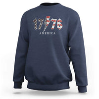 Patriotic 4th Of July 1776 America Classic Rock Sweatshirt Vintage American Flag