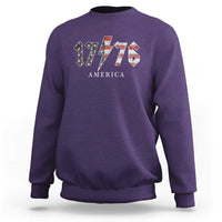Patriotic 4th Of July 1776 America Classic Rock Sweatshirt Vintage American Flag