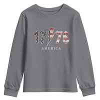 Patriotic 4th Of July 1776 America Classic Rock Youth Sweatshirt Vintage American Flag