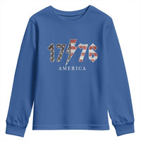 Patriotic 4th Of July 1776 America Classic Rock Youth Sweatshirt Vintage American Flag