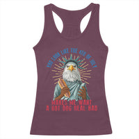 Funny You Look Like The 4th Of July Makes Me Want A Hot Dog Real Bad Racerback Tank Top Eagle Statue Of Liberty - Wonder Print Shop