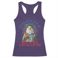 Funny You Look Like The 4th Of July Makes Me Want A Hot Dog Real Bad Racerback Tank Top Eagle Statue Of Liberty - Wonder Print Shop