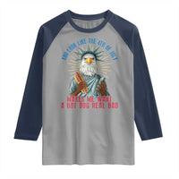Funny You Look Like The 4th Of July Makes Me Want A Hot Dog Real Bad Raglan Shirt Eagle Statue Of Liberty - Wonder Print Shop