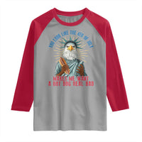Funny You Look Like The 4th Of July Makes Me Want A Hot Dog Real Bad Raglan Shirt Eagle Statue Of Liberty - Wonder Print Shop