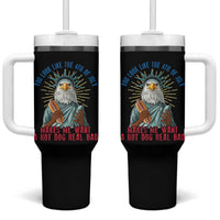 Funny You Look Like The 4th Of July Makes Me Want A Hot Dog Real Bad Tumbler With Handle Eagle Statue Of Liberty - Wonder Print Shop