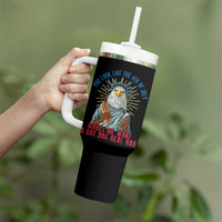 Funny You Look Like The 4th Of July Makes Me Want A Hot Dog Real Bad Tumbler With Handle Eagle Statue Of Liberty - Wonder Print Shop