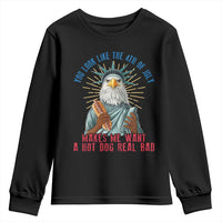 Funny You Look Like The 4th Of July Makes Me Want A Hot Dog Real Bad Youth Sweatshirt Eagle Statue Of Liberty - Wonder Print Shop