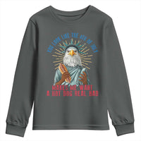 Funny You Look Like The 4th Of July Makes Me Want A Hot Dog Real Bad Youth Sweatshirt Eagle Statue Of Liberty - Wonder Print Shop