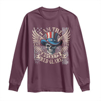Funny 4th Of July Patriotic Skull Long Sleeve Shirt I Am The Rockets Red Glare EST 1776 - Wonder Print Shop