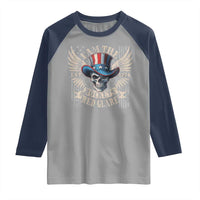 Funny 4th Of July Patriotic Skull Raglan Shirt I Am The Rockets Red Glare EST 1776 - Wonder Print Shop
