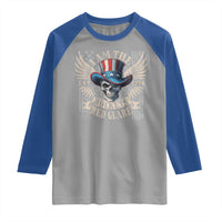 Funny 4th Of July Patriotic Skull Raglan Shirt I Am The Rockets Red Glare EST 1776 - Wonder Print Shop