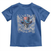 Funny 4th Of July Patriotic Skull Toddler T Shirt I Am The Rockets Red Glare EST 1776 - Wonder Print Shop