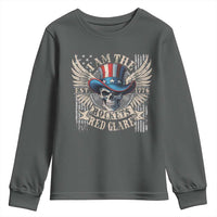 Funny 4th Of July Patriotic Skull Youth Sweatshirt I Am The Rockets Red Glare EST 1776 - Wonder Print Shop