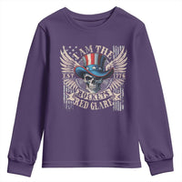 Funny 4th Of July Patriotic Skull Youth Sweatshirt I Am The Rockets Red Glare EST 1776 - Wonder Print Shop