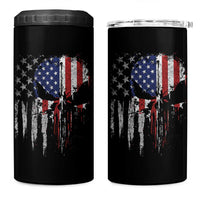 Funny 4th Of July Vintage American Flag Skull Skeleton 4 in 1 Can Cooler Tumbler - Wonder Print Shop