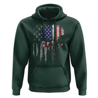 Funny 4th Of July Vintage American Flag Skull Skeleton Hoodie - Wonder Print Shop