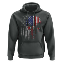 Funny 4th Of July Vintage American Flag Skull Skeleton Hoodie - Wonder Print Shop