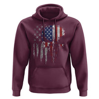 Funny 4th Of July Vintage American Flag Skull Skeleton Hoodie - Wonder Print Shop