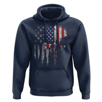 Funny 4th Of July Vintage American Flag Skull Skeleton Hoodie - Wonder Print Shop