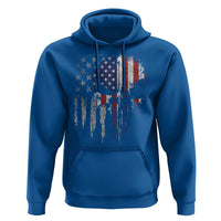 Funny 4th Of July Vintage American Flag Skull Skeleton Hoodie - Wonder Print Shop