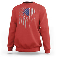 Funny 4th Of July Vintage American Flag Skull Skeleton Sweatshirt - Wonder Print Shop