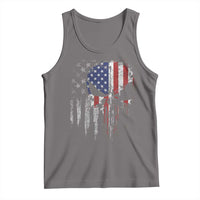 Funny 4th Of July Vintage American Flag Skull Skeleton Tank Top - Wonder Print Shop