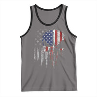 Funny 4th Of July Vintage American Flag Skull Skeleton Tank Top - Wonder Print Shop