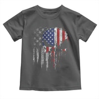 Funny 4th Of July Vintage American Flag Skull Skeleton Toddler T Shirt - Wonder Print Shop