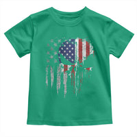 Funny 4th Of July Vintage American Flag Skull Skeleton Toddler T Shirt - Wonder Print Shop
