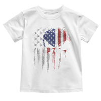 Funny 4th Of July Vintage American Flag Skull Skeleton Toddler T Shirt - Wonder Print Shop