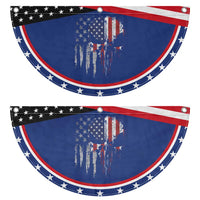Funny 4th Of July Vintage American Flag Skull Skeleton Patriotic Fan Flag