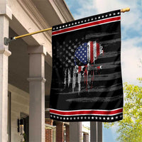Funny 4th Of July Vintage American Flag Skull Skeleton Patriotic Garden Flag