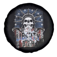4th Of July Liberty Or Death Spare Tire Cover Statue Of Liberty Skull American Flag - Wonder Print Shop