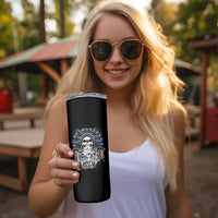4th Of July Liberty Or Death Skinny Tumbler Statue Of Liberty Skull  American Flag - Wonder Print Shop