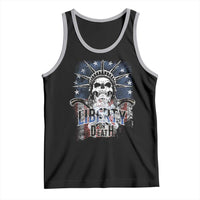 4th Of July Liberty Or Death Tank Top Statue Of Liberty Skull American Flag - Wonder Print Shop