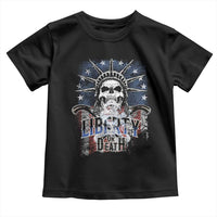 4th Of July Liberty Or Death Toddler T Shirt Statue Of Liberty Skull American Flag - Wonder Print Shop