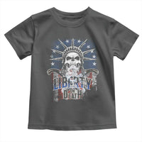 4th Of July Liberty Or Death Toddler T Shirt Statue Of Liberty Skull American Flag - Wonder Print Shop