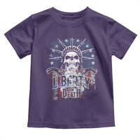 4th Of July Liberty Or Death Toddler T Shirt Statue Of Liberty Skull American Flag - Wonder Print Shop