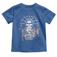 4th Of July Liberty Or Death Toddler T Shirt Statue Of Liberty Skull American Flag - Wonder Print Shop