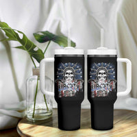 4th Of July Liberty Or Death Tumbler With Handle Statue Of Liberty Skull  American Flag - Wonder Print Shop