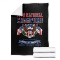 1776 National Champions 250th Anniversary USA Throw Blanket Land Of The Free Home Of The Brave