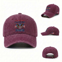 1776 National Champions 250th Anniversary USA Washed Cotton Baseball Cap Land Of The Free Home Of The Brave